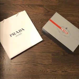 PRADA shopping bag and men’s shoe box